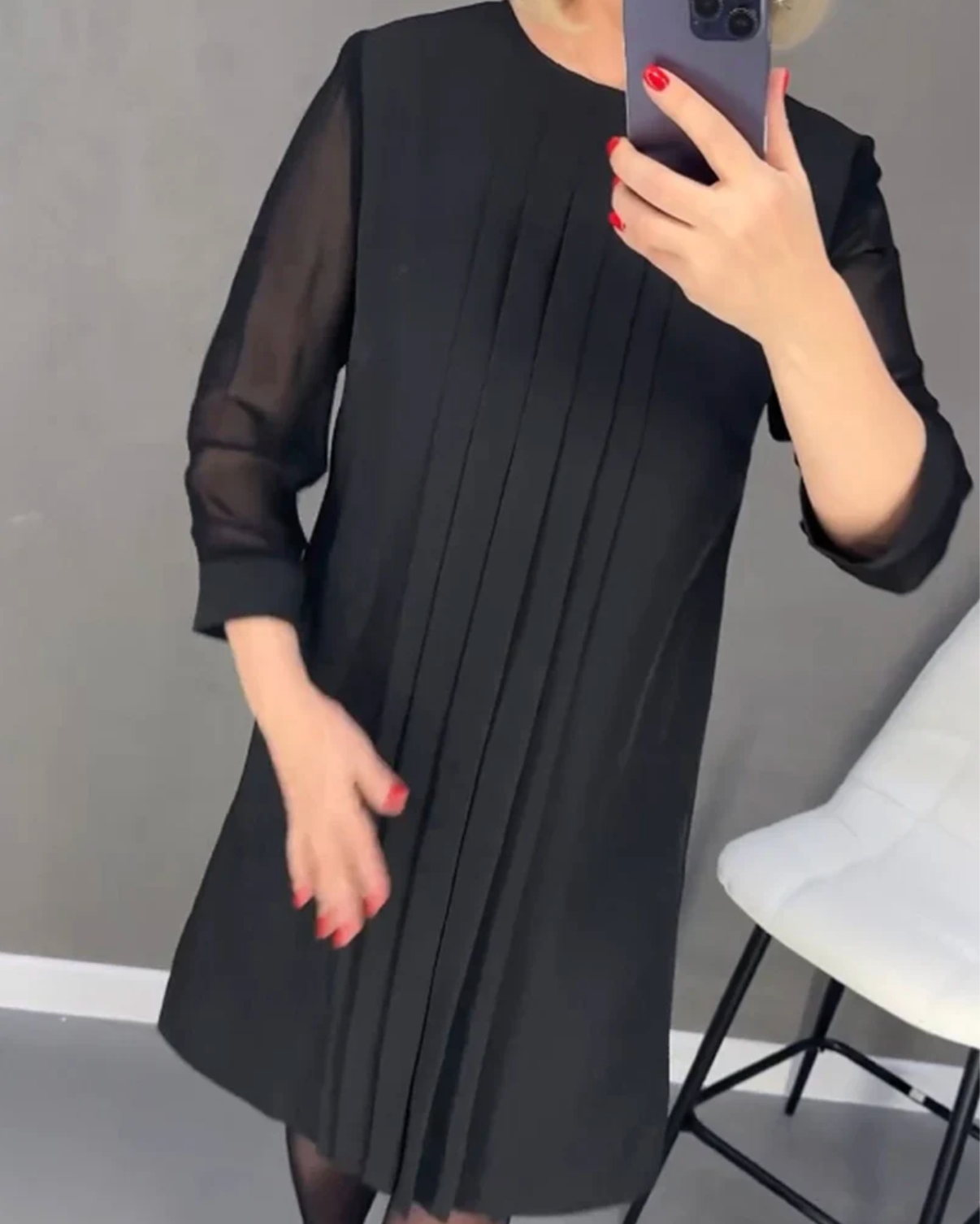 Vestido plisado en tejido de punto